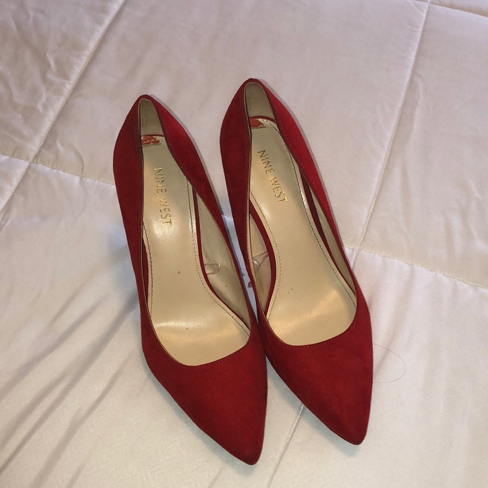 Nine West Red suede pumps
